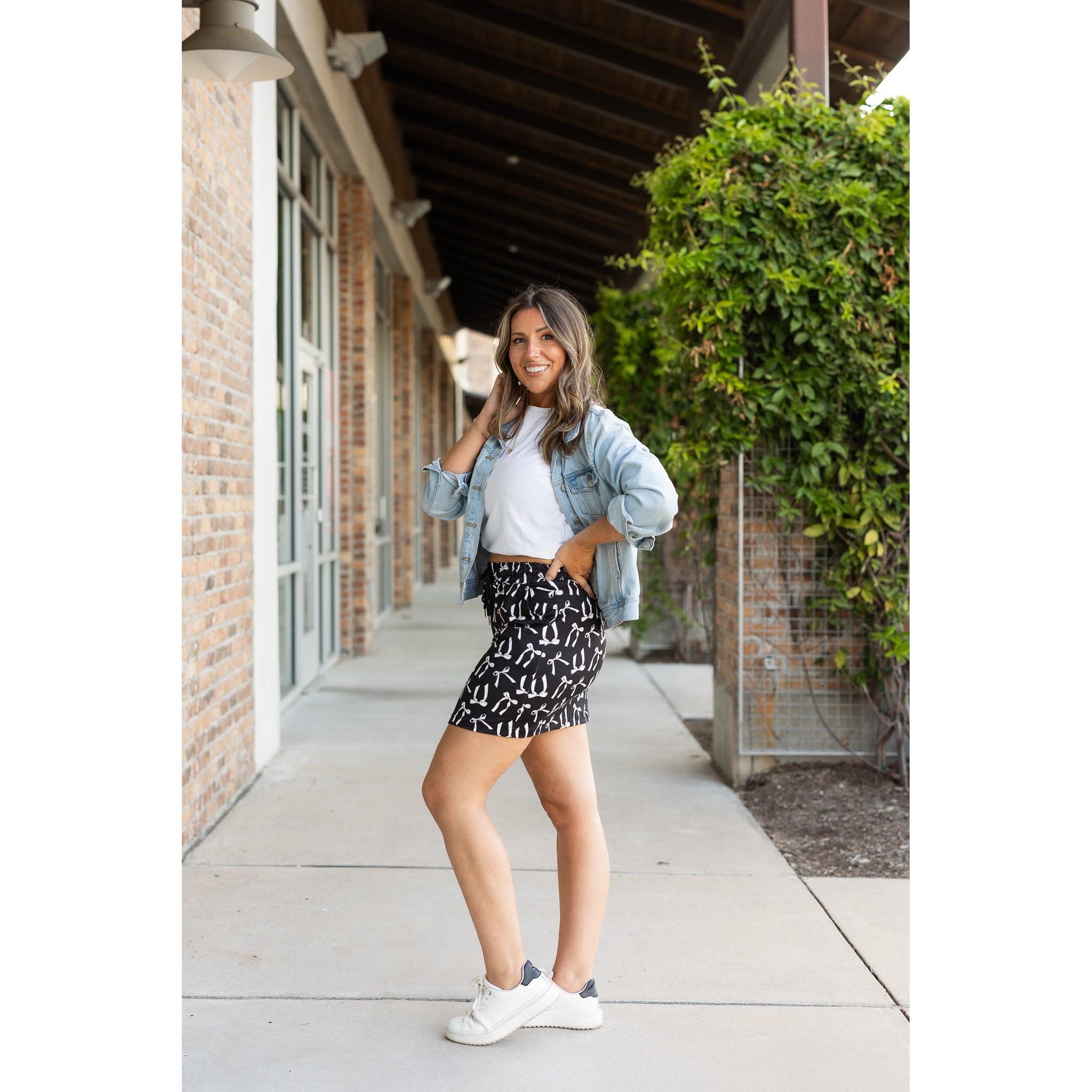 Ready to Ship | The Millie -  White Bow Jogger Skirt